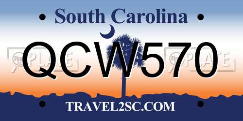 QCW570 South Carolina License Plate