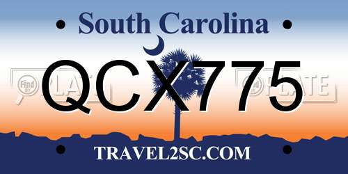 QCX775 South Carolina License Plate