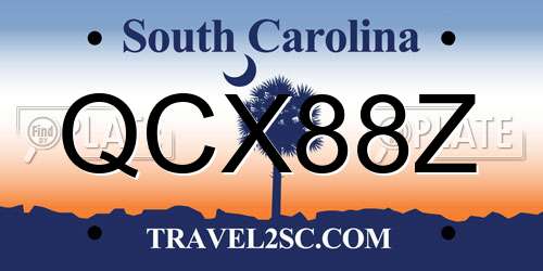 QCX88Z South Carolina License Plate