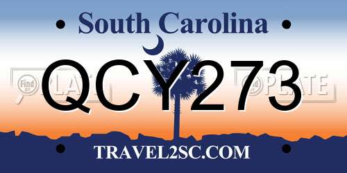 QCY273 South Carolina License Plate