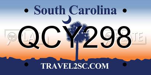 QCY298 South Carolina License Plate