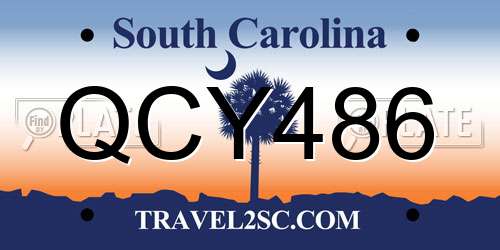QCY486 South Carolina License Plate
