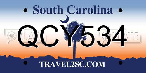 QCY534 South Carolina License Plate