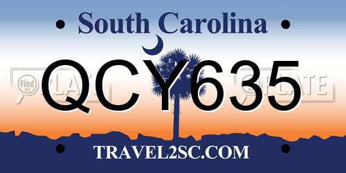 QCY635 South Carolina License Plate