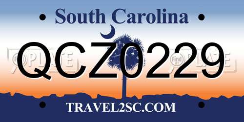 QCZ0229 South Carolina License Plate