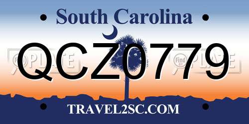 QCZ0779 South Carolina License Plate