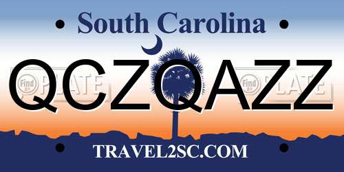 QCZQAZZ South Carolina License Plate