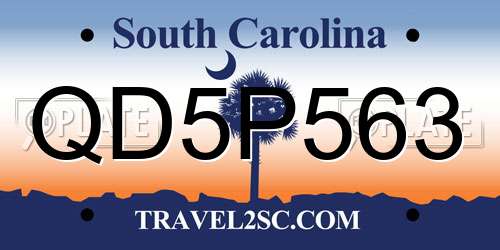 QD5P563 South Carolina License Plate