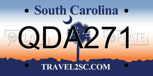 QDA271 South Carolina License Plate