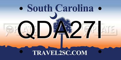 QDA27I South Carolina License Plate