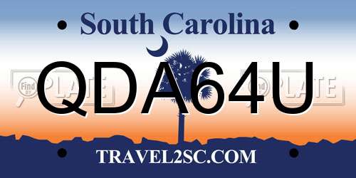 QDA64U South Carolina License Plate
