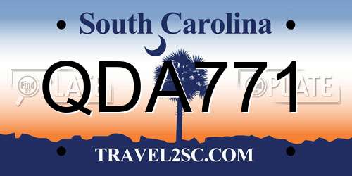 QDA771 South Carolina License Plate
