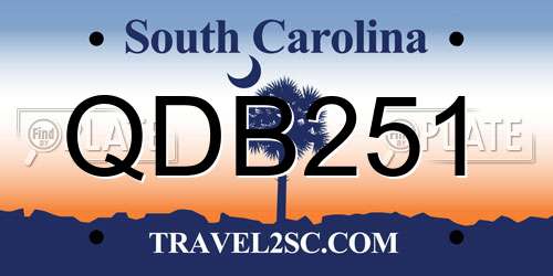 QDB251 South Carolina License Plate