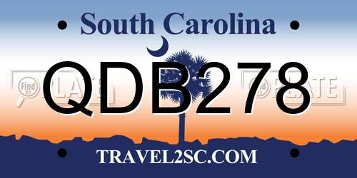 QDB278 South Carolina License Plate