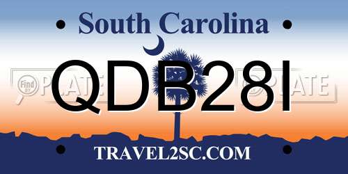QDB28I South Carolina License Plate