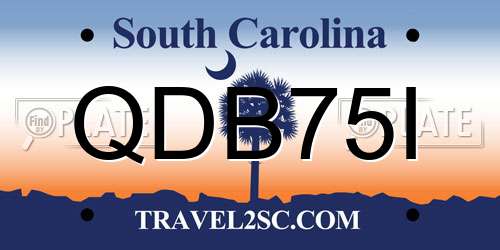 QDB75I South Carolina License Plate