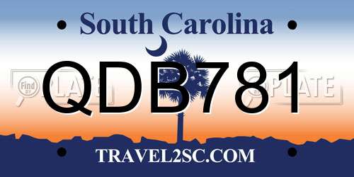 QDB781 South Carolina License Plate