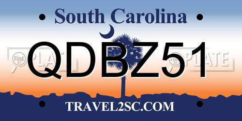 QDBZ51 South Carolina License Plate
