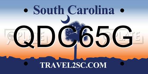 QDC65G South Carolina License Plate