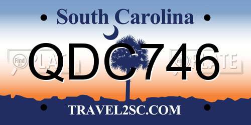 QDC746 South Carolina License Plate