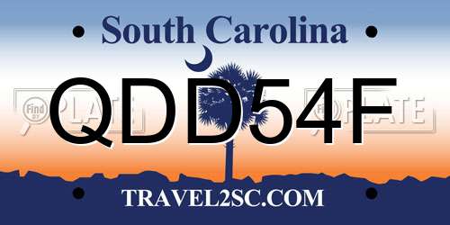 QDD54F South Carolina License Plate