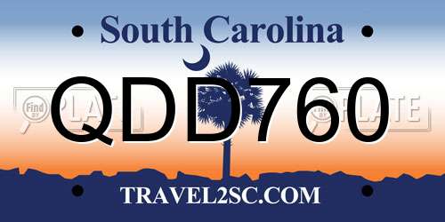 QDD760 South Carolina License Plate