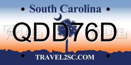 QDD76D South Carolina License Plate