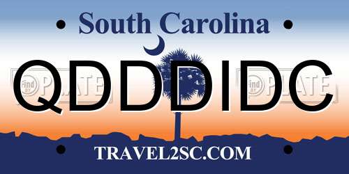 QDDDIDC South Carolina License Plate