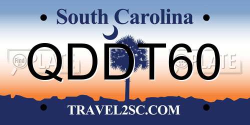 QDDT60 South Carolina License Plate