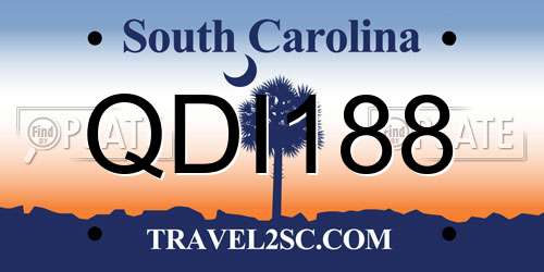 QDI188 South Carolina License Plate