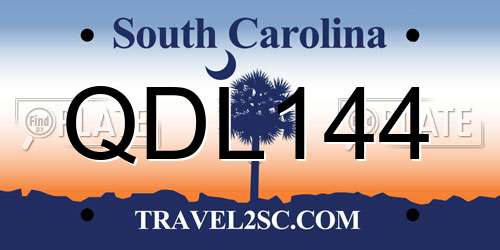 QDL144 South Carolina License Plate