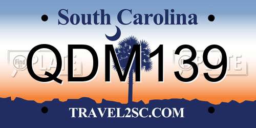 QDM139 South Carolina License Plate