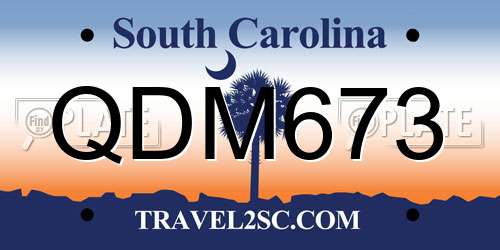 QDM673 South Carolina License Plate