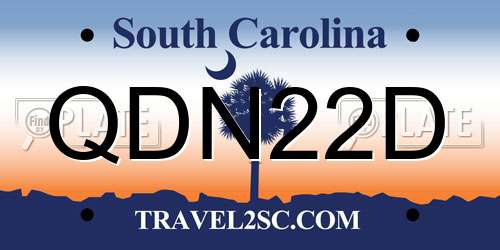 QDN22D South Carolina License Plate