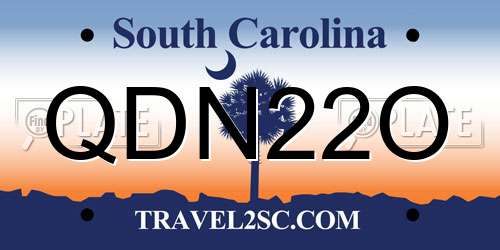 QDN22O South Carolina License Plate
