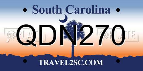 QDN270 South Carolina License Plate