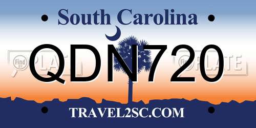 QDN720 South Carolina License Plate