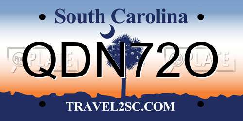QDN72O South Carolina License Plate