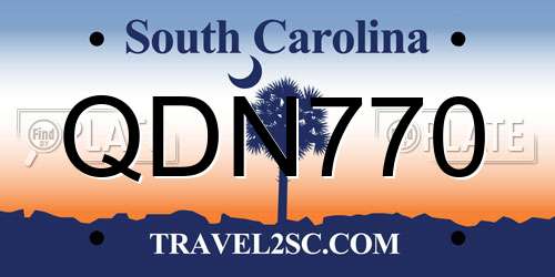 QDN770 South Carolina License Plate