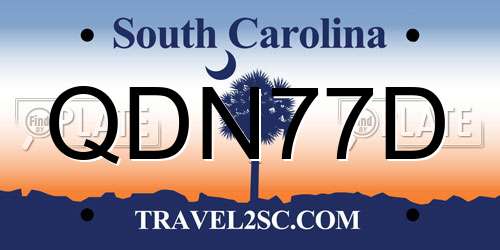 QDN77D South Carolina License Plate