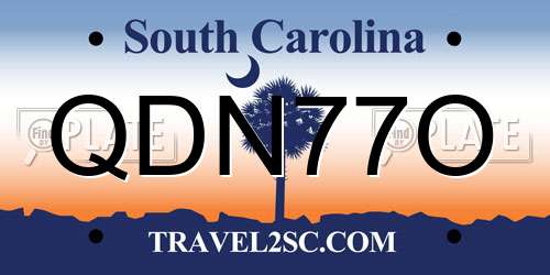 QDN77O South Carolina License Plate