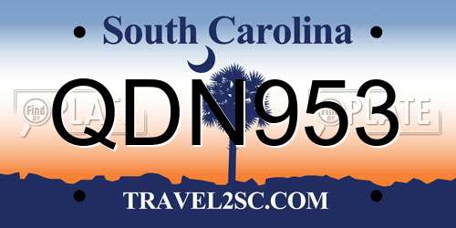 QDN953 South Carolina License Plate