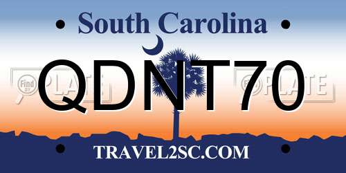 QDNT70 South Carolina License Plate