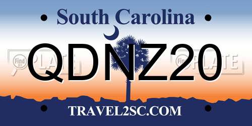 QDNZ20 South Carolina License Plate