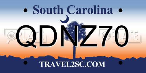 QDNZ70 South Carolina License Plate