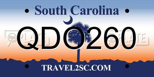 QDO260 South Carolina License Plate