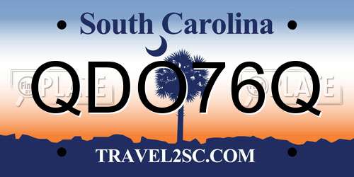 QDO76Q South Carolina License Plate