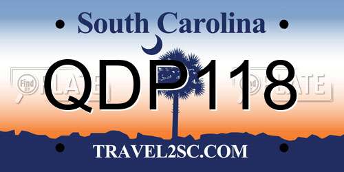 QDP118 South Carolina License Plate
