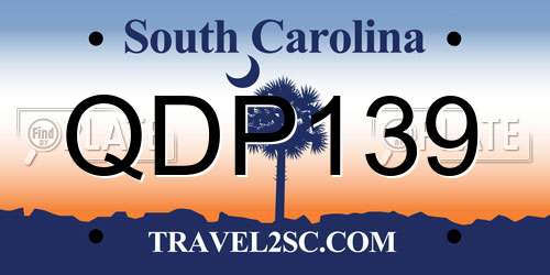 QDP139 South Carolina License Plate
