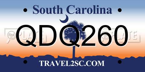 QDQ260 South Carolina License Plate